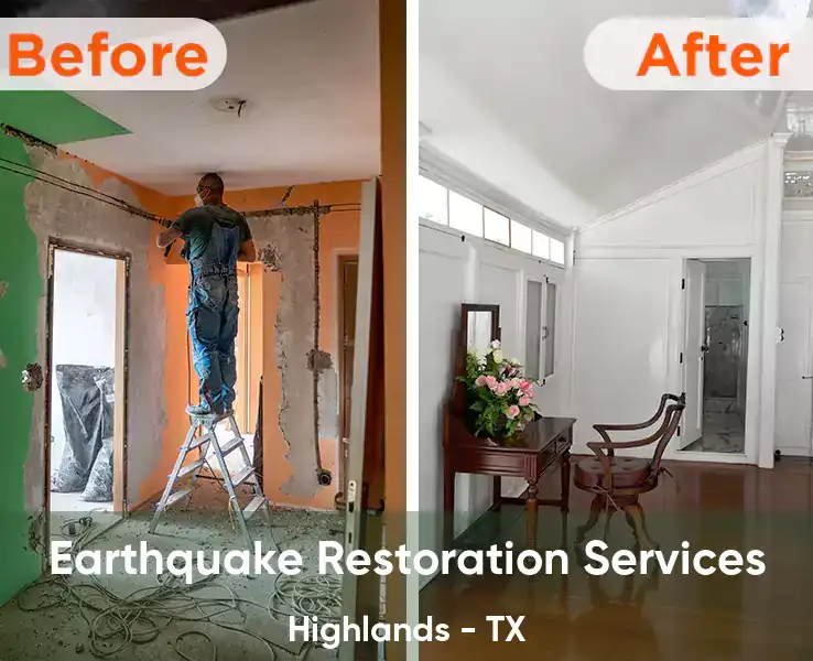  Earthquake Restoration Services Highlands - TX