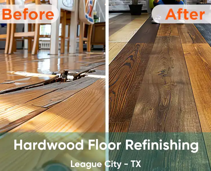  Hardwood Floor Refinishing League City - TX