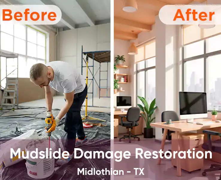  Mudslide Damage Restoration Midlothian - TX