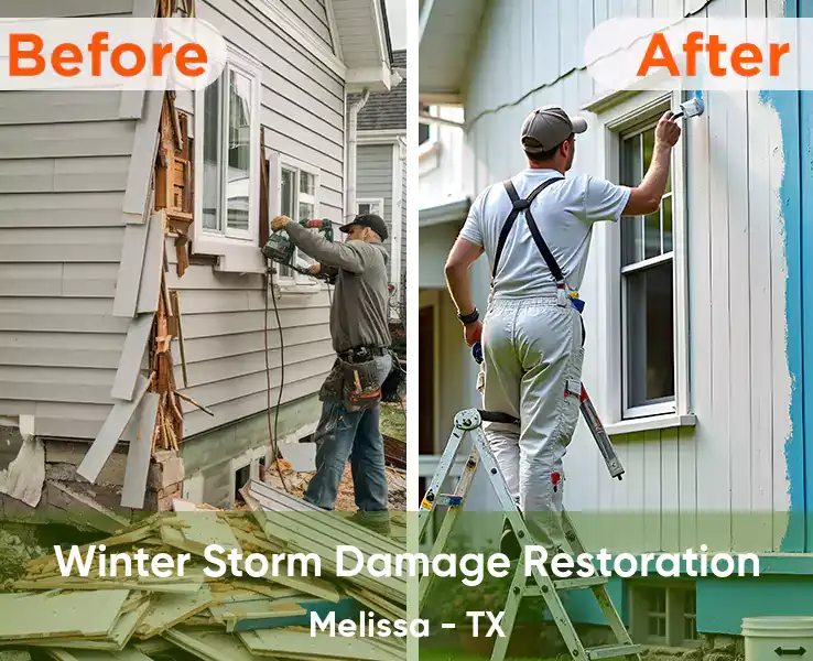  Winter Storm Damage Restoration Melissa - TX
